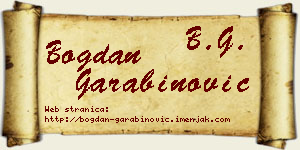 Bogdan Garabinović vizit kartica